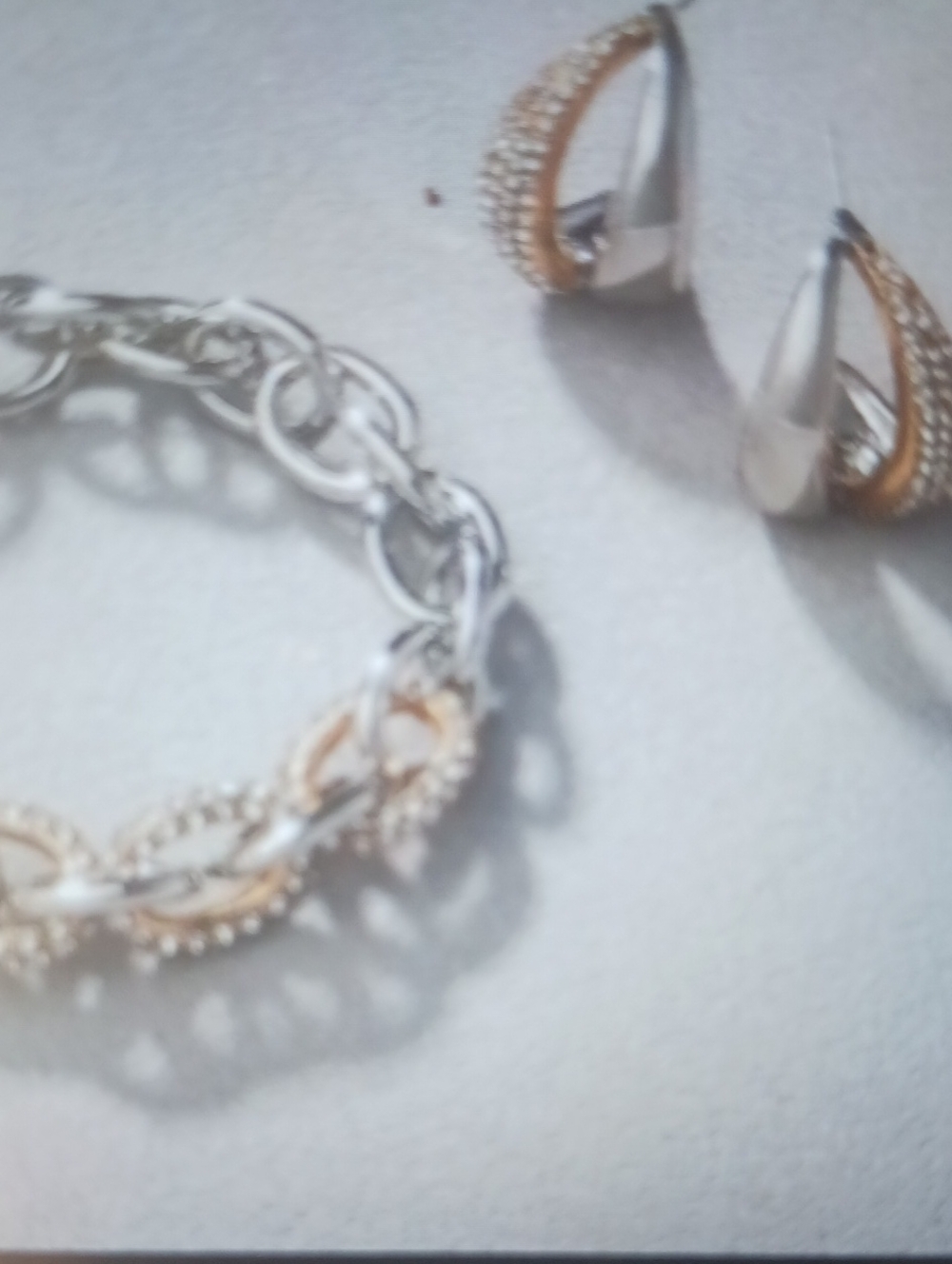 Two-Tone Silver and Gold Link Bracelet - Women's Fashion Bracelet